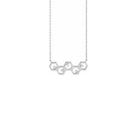 Diamond Honeycomb Necklace (Platinum) front - Popular Jewelry - New York