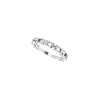 Elongated Cable Link Ring (Platinum) diagonal 2 - Popular Jewelry - New York