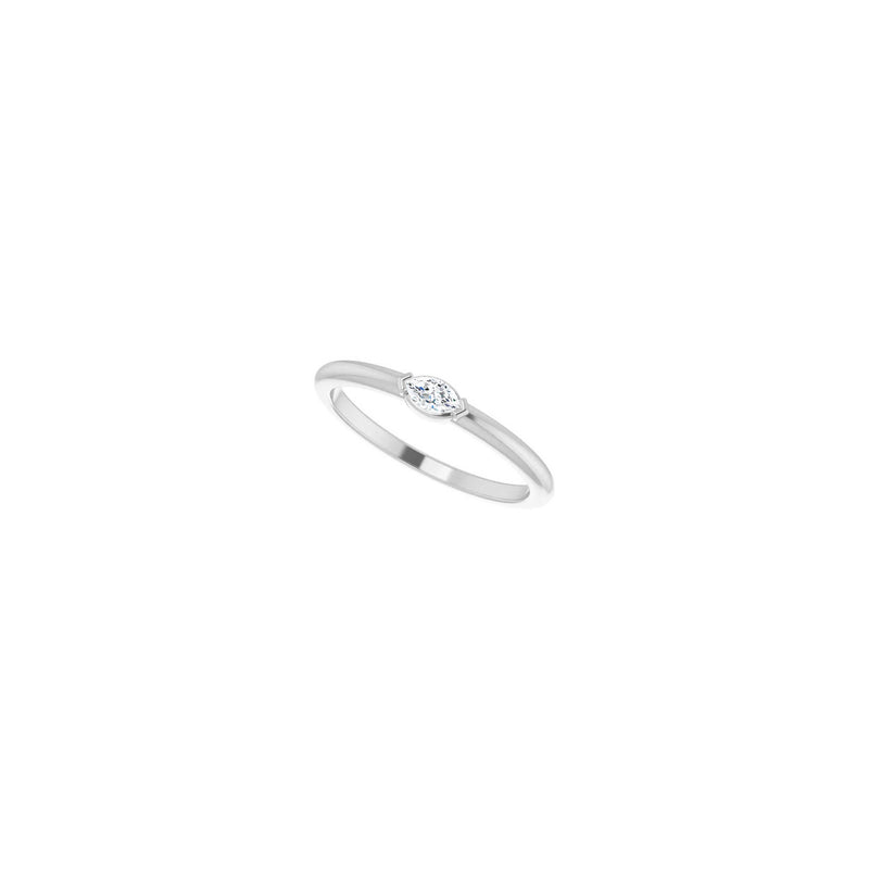 Marquise Diamond Stackable Solitaire Ring (Platinum) diagonal 2 - Popular Jewelry - New York