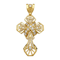 Vintage Outlined Stone-Set Cross Pendant (14K) Popular Jewelry New York