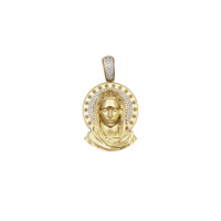 Virgin Mary Stars Round Pendant (14K)
