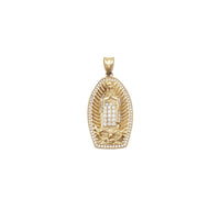 Virgin Mary Sunken CZ Pendant (14K)