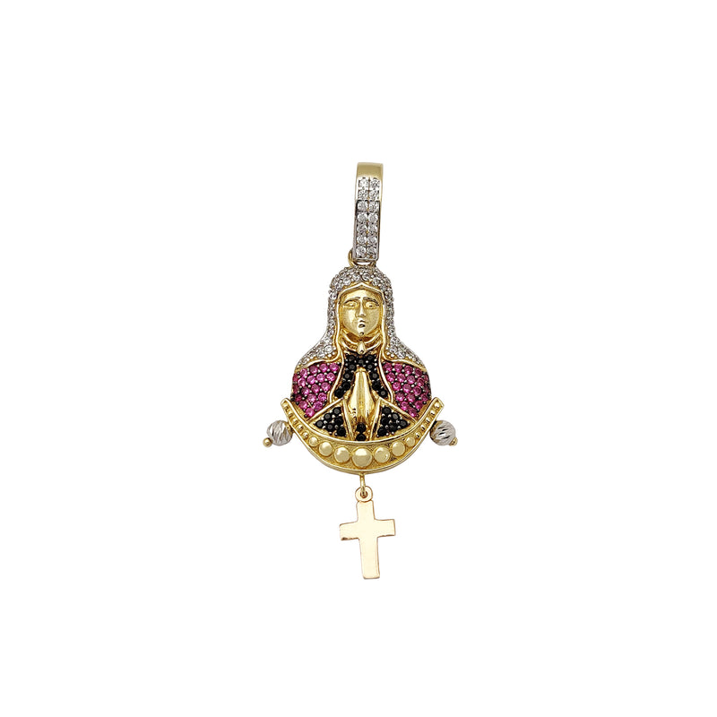 Virgin Mary w Rosary Pendant (14K) Popular Jewelry New York