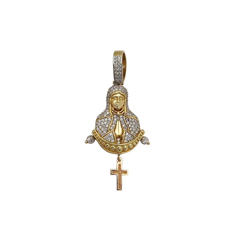 Virgin Mary w Rosary Pendant (14K) Popular Jewelry New York