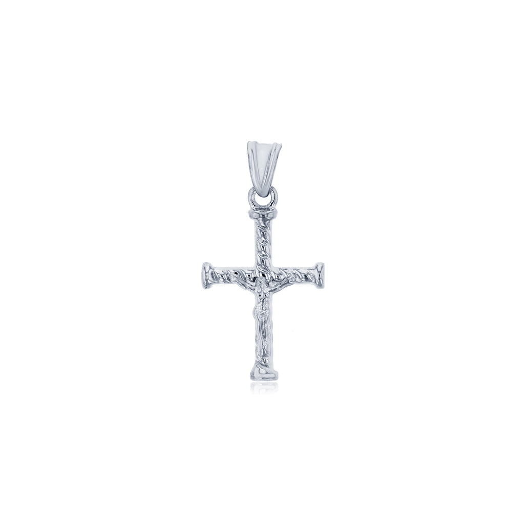 White Gold Cross Jesus Pendant (14K)
