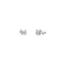 Diamond Mini Puppy Stud Earrings (14K)