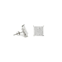 Iced-Out Diamond Square Earrings (14K)