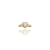 CZ Heart Stone & Halo Ring (14K)