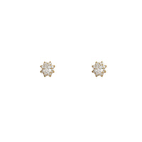 Marquise Flower CZ Stud Earrings (14K)