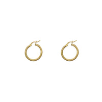Wood Cut Hoop Earrings (14K)