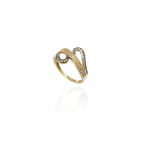 Two-Tone Mirrored Wavy Strands Ring (14K)