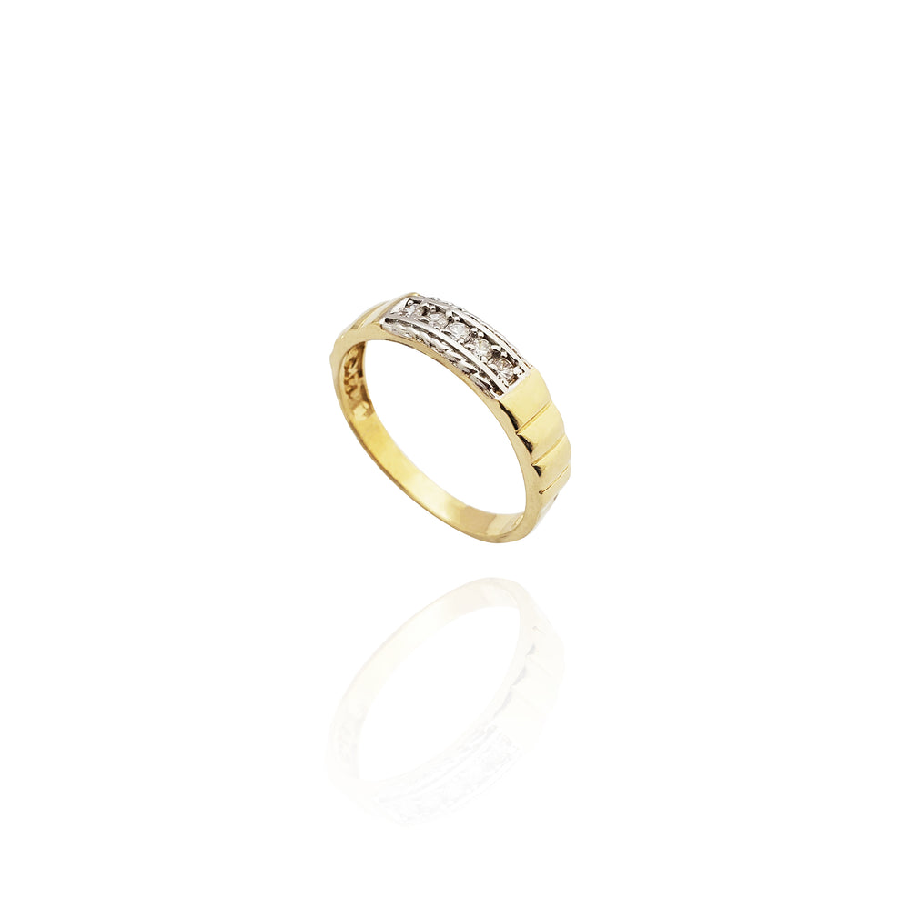 CZ Pleated Band (14K)