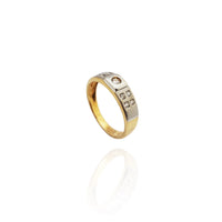 Two-Tone Gypsy Accent CZ  Band(14K)