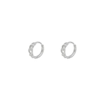 White Gold Open Curb Huggie Earrings (14K) Popular Jewelry New York