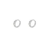 Boucles d'Oreilles Huggie Curb Ouvert Or Blanc (14K) Popular Jewelry New York
