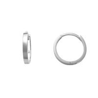 White Gold Flat Open-Back Huggie Earrings (14K) Popular Jewelry New York