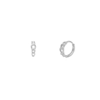 Baltā zelta atvērtie Huggie auskari (14 K) Popular Jewelry NY