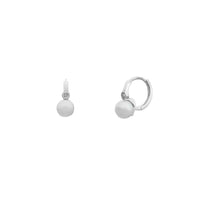 White Gold Pearl Stone-Set Huggie Earrings (14K) Popular Jewelry New York