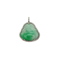 Buddha Jade Diamond Framed Pendant (14K) Popular Jewelry New York