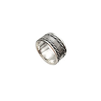 Široki višeredni prsten (srebro)