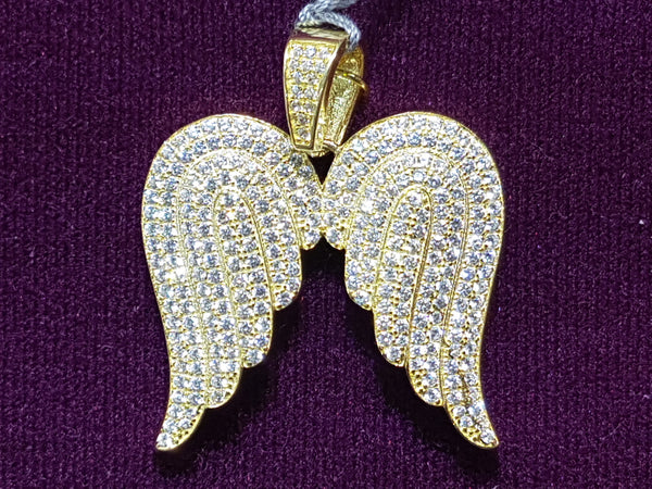 Iced-Out Angel Wings Pendant Silver - Lucky Diamond 恆福珠寶金行 New York City 169 Canal Street 10013 Jewelry store Playboi Charlie Chinatown @luckydiamondny 2124311180