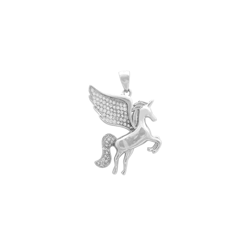 Winged Unicorn CZ Pendant (Silver) Popular Jewelry New York