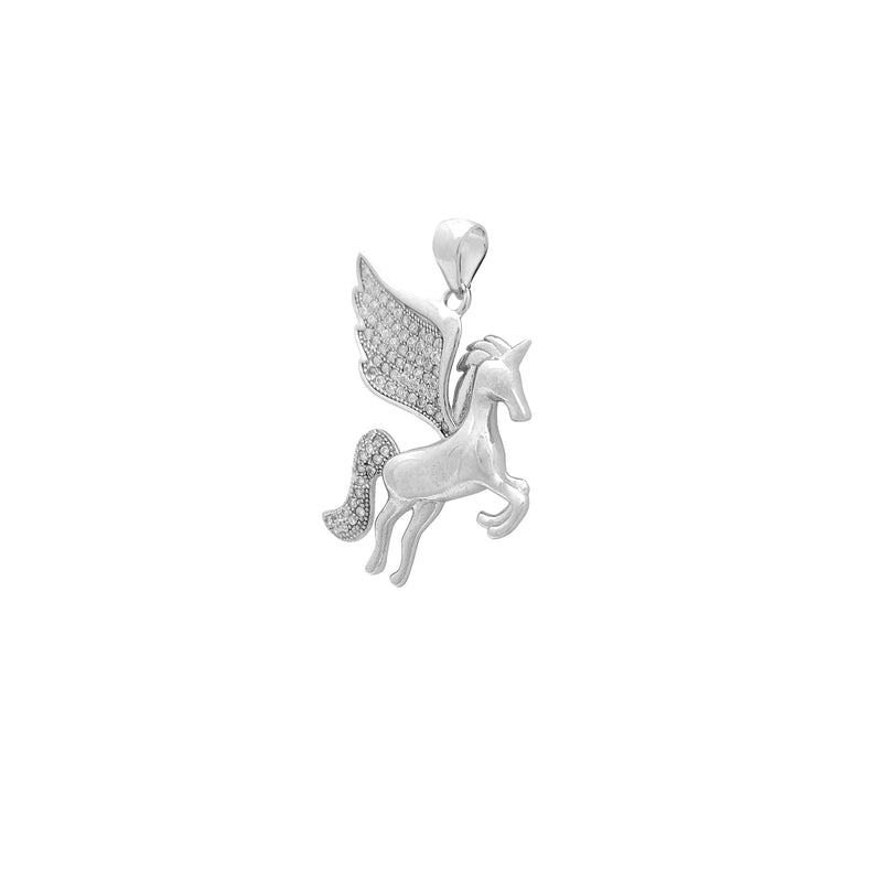 Winged Unicorn CZ Pendant (Silver) Popular Jewelry New York