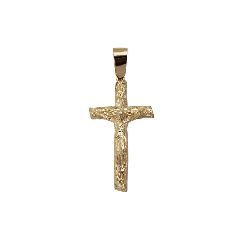 Wooden Crucifix Pendant (14K)