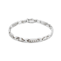 X-Link and Hexagonal CZ Bracelet (14K) White Gold, Popular Jewelry