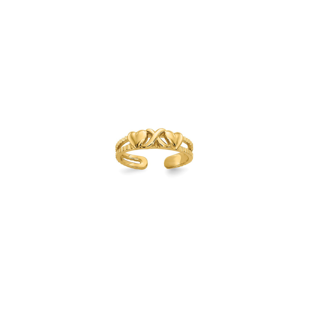 X and Hearts Toe Ring (14K)