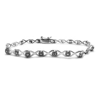 X & Flower Fancy Bracelet (Silver) Popular Jewelry New York