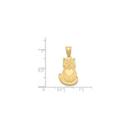 Sanded Matte Lovely Kitty Pendant (14K)