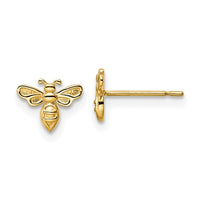 Glossy Bumble Bee Stud Earrings (14K)