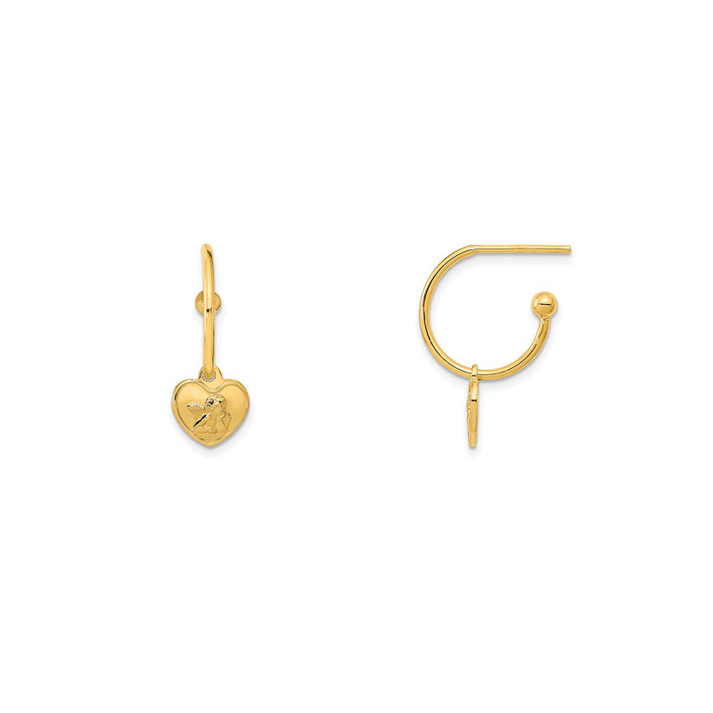Thoughtful Baby Angel Huggie/Hoop Earrings (14K)