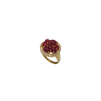 Red Agate Yellow Silver Ring