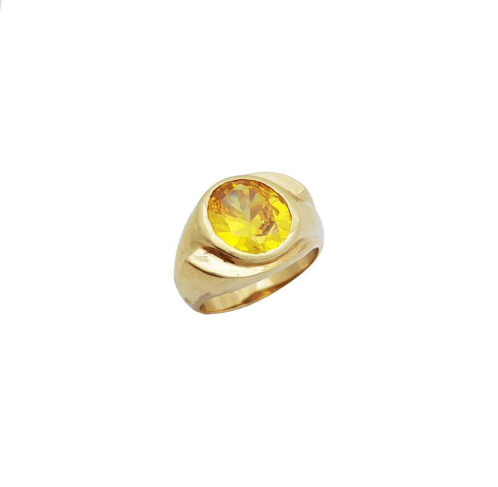 Yellow Stone Man Ring (14K)
