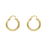 Yellow Faceted-cuts Hoop Earrings (14K)