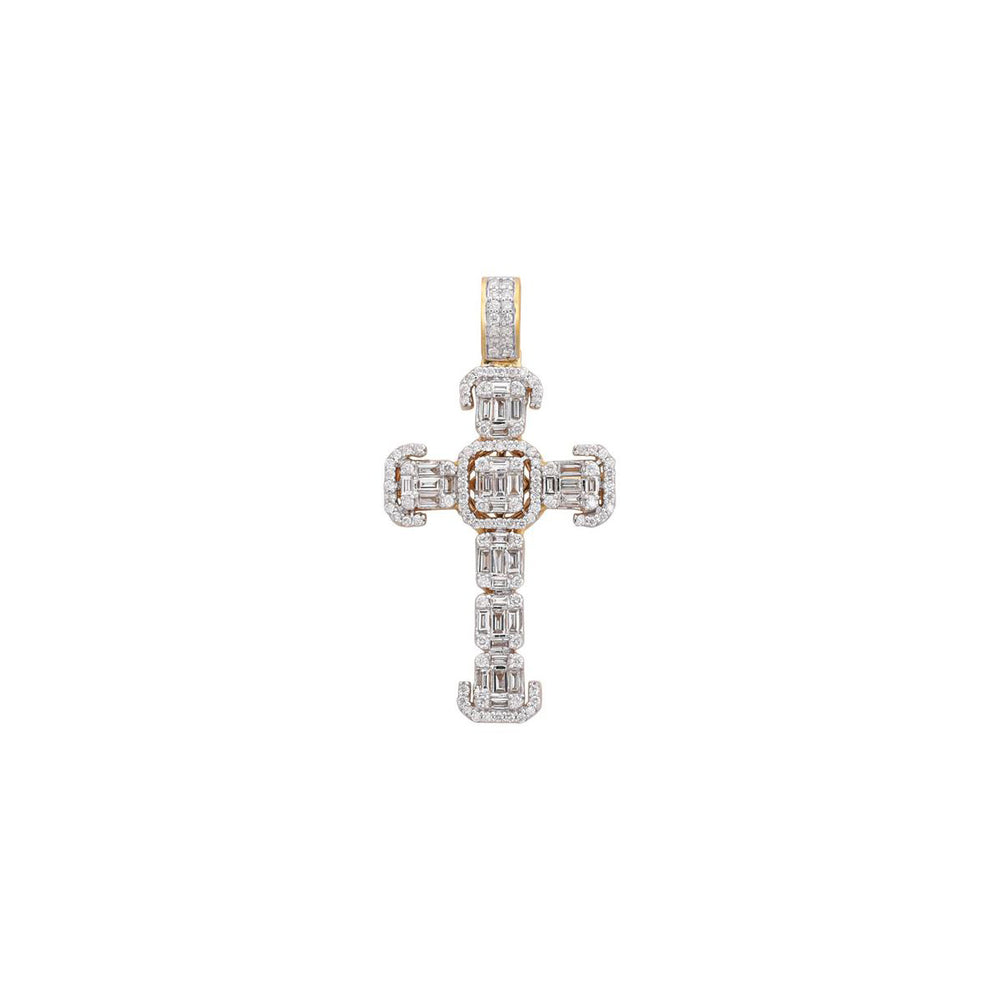 Baguette & Round Brilliant Diamond Pendant (14K)