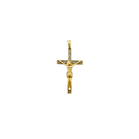 Dzeltenā zelta dimanta krucifiksa kulons (14K) Popular Jewelry NY