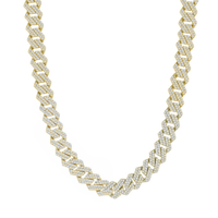 Yellow Iced-Out Monaco Edge Chain (Silver)