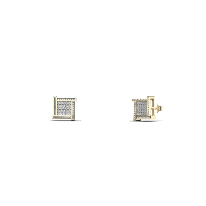 Diamond Square Stud Earrings (14k)