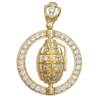 Iced-Out Grenade Pendant (10k)
