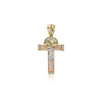 Tricolor Cross Pendant (14K)