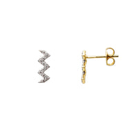 Zig Zag Stone-Set Stud Earrings (14K) Popular Jewelry nova York