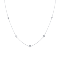 Zirconia Bezel Necklace (Silver)