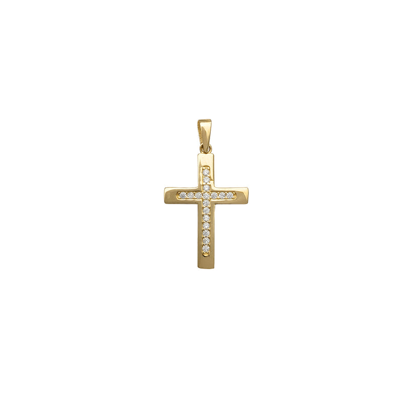 Zirconia Channel Setting Cross Pendant (14K) Popular Jewelry New York