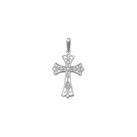 Zirconia Filigree Outlined Cross Pendant (14K)