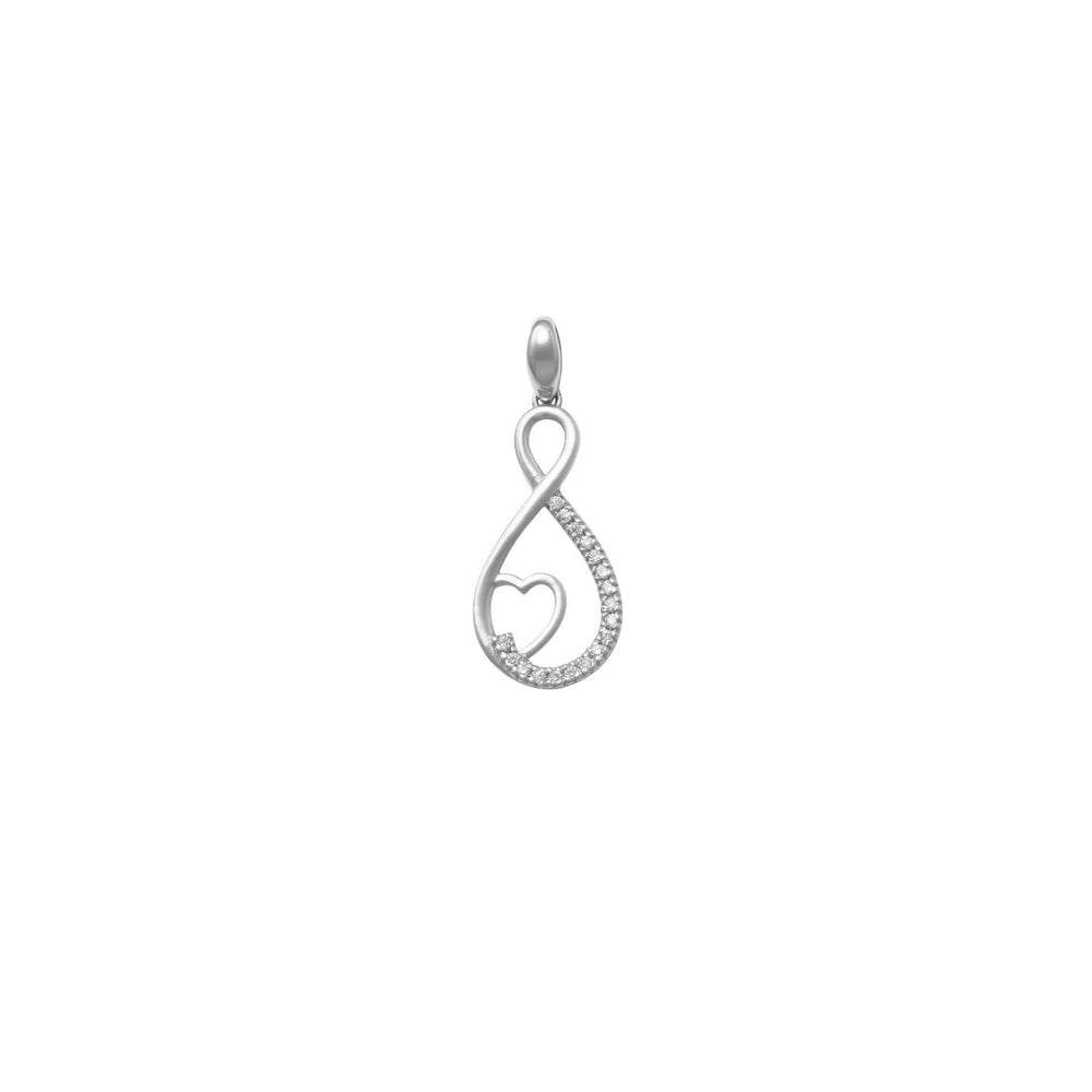 Zirconia Infinity Love Heart Pendant (14K)