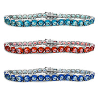 Zirconia Round Tennis Bracelet (Silver)