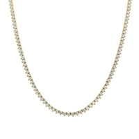 Zirconia 3-Prong Tennis Chain (Yellow Silver)